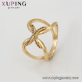 14976 Modeschmuck elegante 18 Karat Gold Fingerring, Kupferlegierung Zirkon Ringe für Mädchen